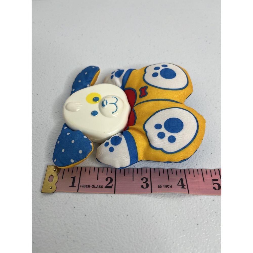 Vtg Fisher Price Dog Rattle Soft Plush Baby Toy 1990 Dog 1496 - Picture 5 of 5